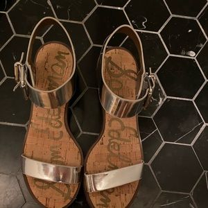 Sam Edelman silver and gold sandals
